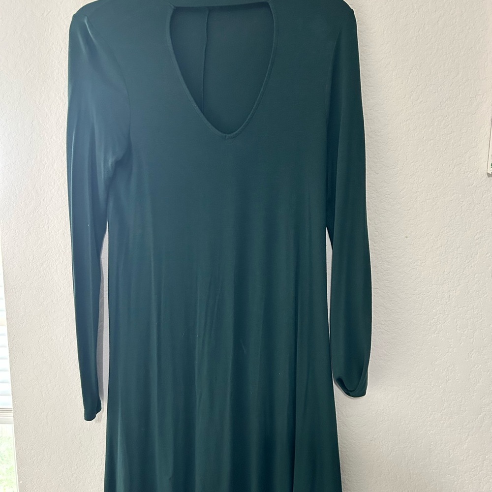 Express Forest Green Long Sleeve Dress